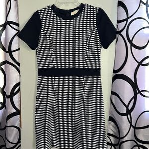 Michael Michael Kors Black/White Gingham Sheath Dress Size PM Zip Back